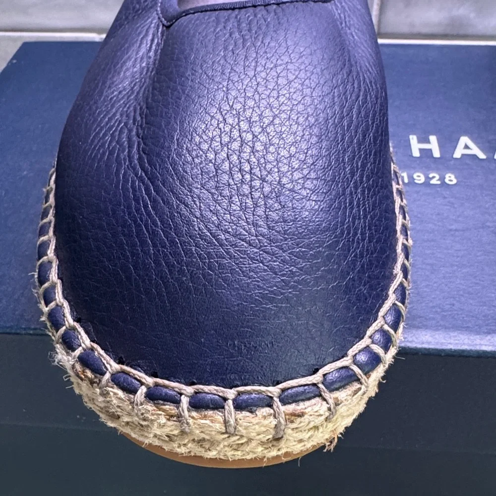 Cole Haan Cloudfeel Leather Espadrille sz 7.5 Marine Blue Leather 🌸 - Picture 5 of 8